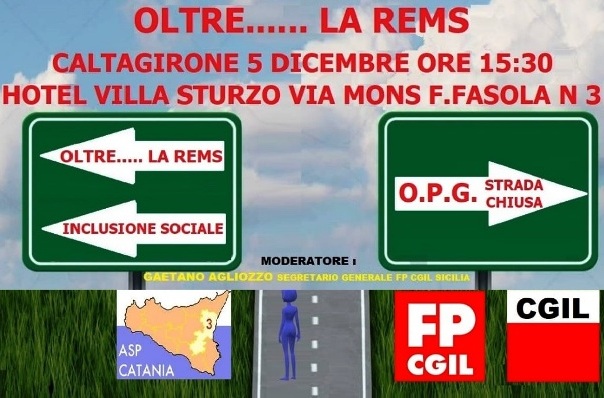 Caltagirone, giovedì 5 dicembre, convegno CIGL per l'inserimento socio-lavorativo in psichiatria